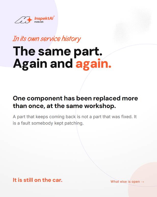 Slide 2 of 5: They kept replacing the same part.