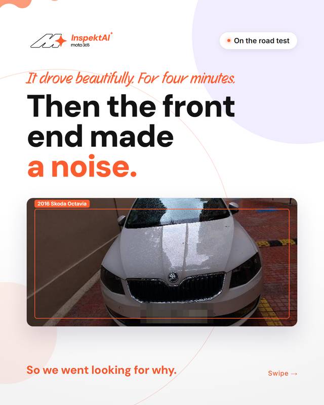 Slide 1 of 5: It drove beautifully. For four minutes.